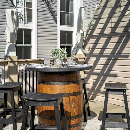 Outdoor Whiskey Barrel Pub Tables