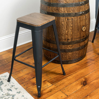 Counter-Height Black Metal Stools